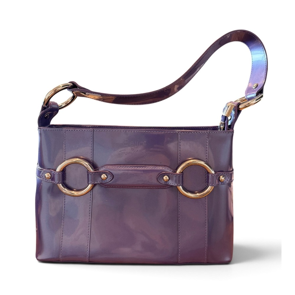 Beijo by Susan Handley Vintage Retro Purple Patent Shoulder Bag Y2K Purse